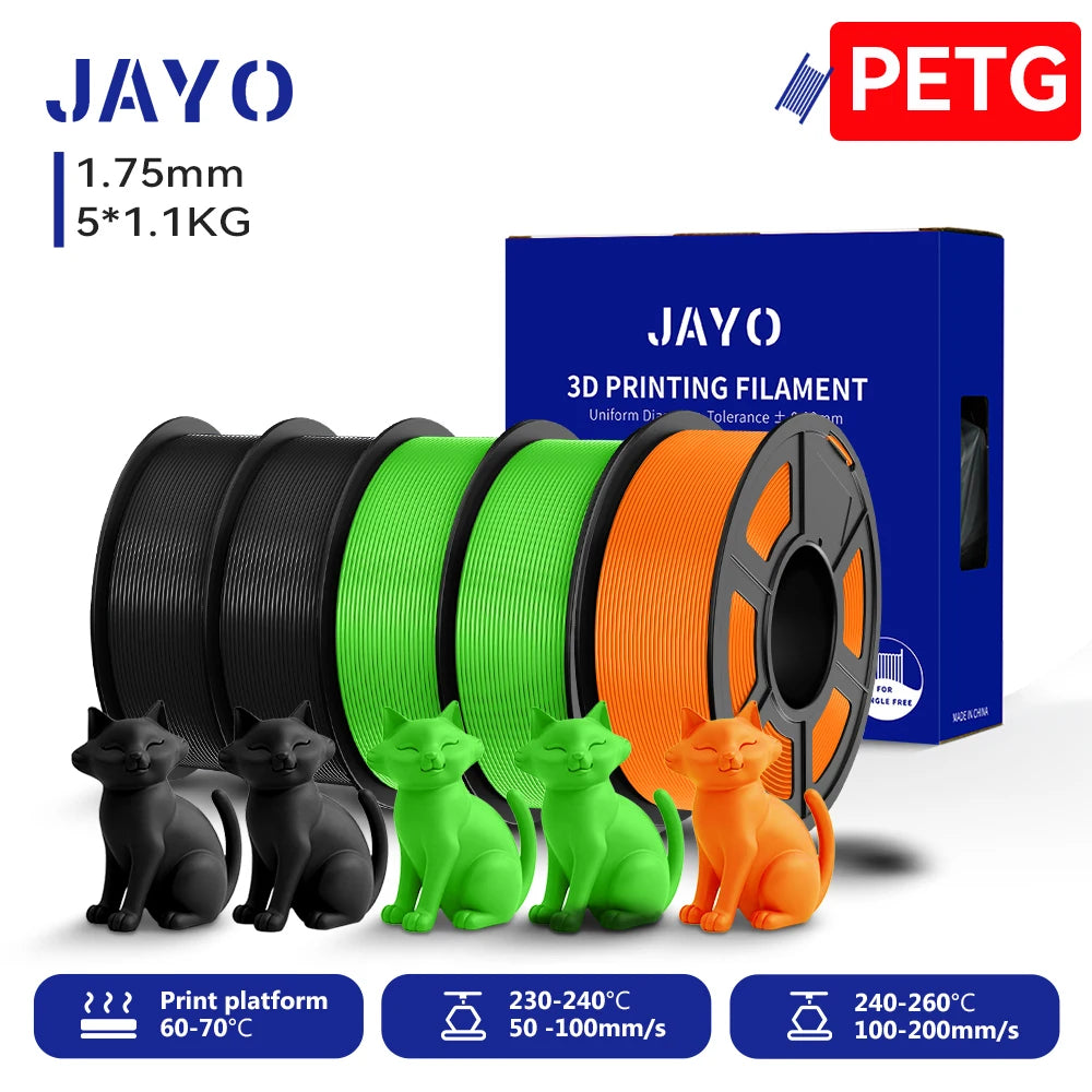 JAYO 3D PLA / SILK / PLA META / PETG / PLAMatte / ABS / High Speed PLA/ PLA PLUS 3D Filament 1.75mm Printer Filament 1.1KG/Roll