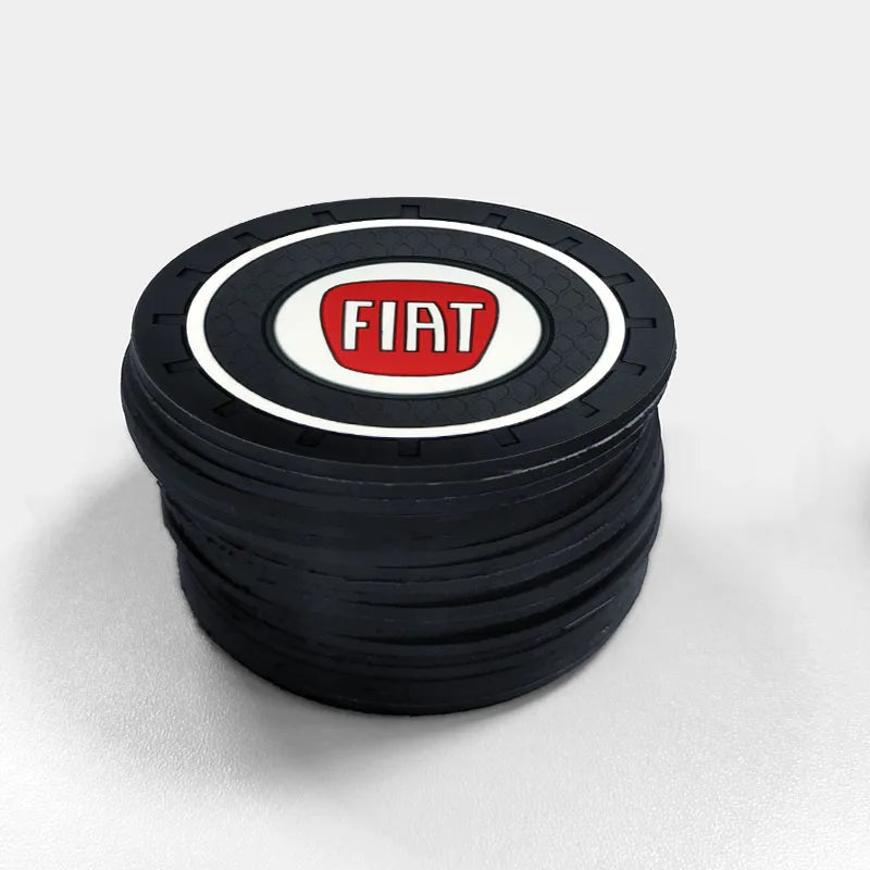 Car water cup mat interior soft rubber anti slip cup mat For Fiat 500 Punto 124 125 500 Bravo Stilo Panda Abarth Tipo Viaggio