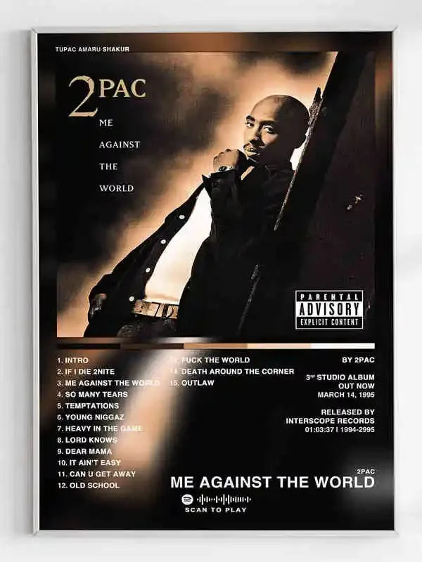 Black and White Pop Hip Hop Rapper 2PAC Posters Tupac Music Album Cover Aesthetic for Room Canvas Painting Art Wall Home Decor